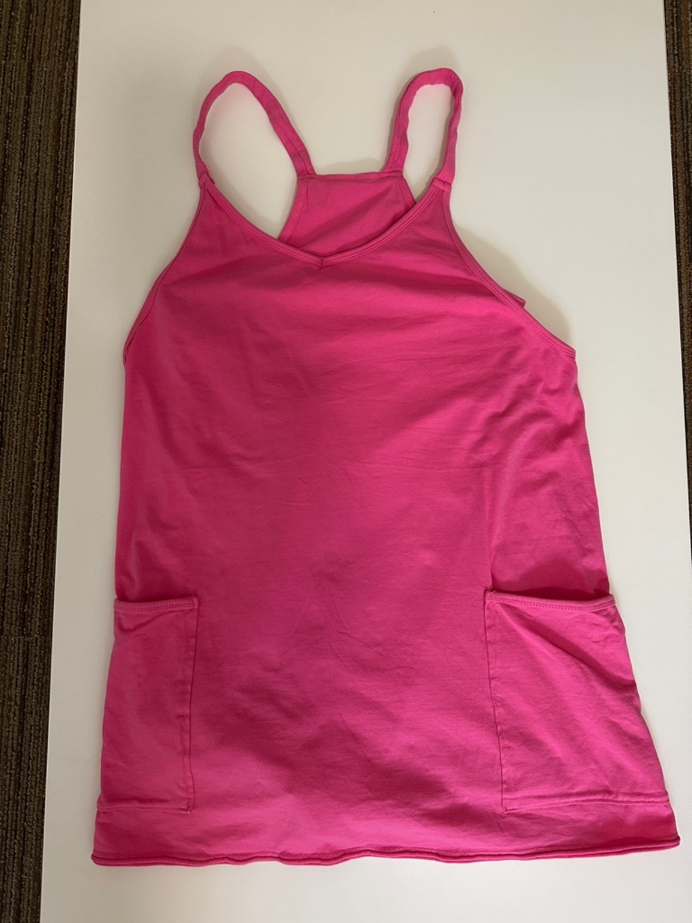 Women's Pink Tank Top Dress with Pockets